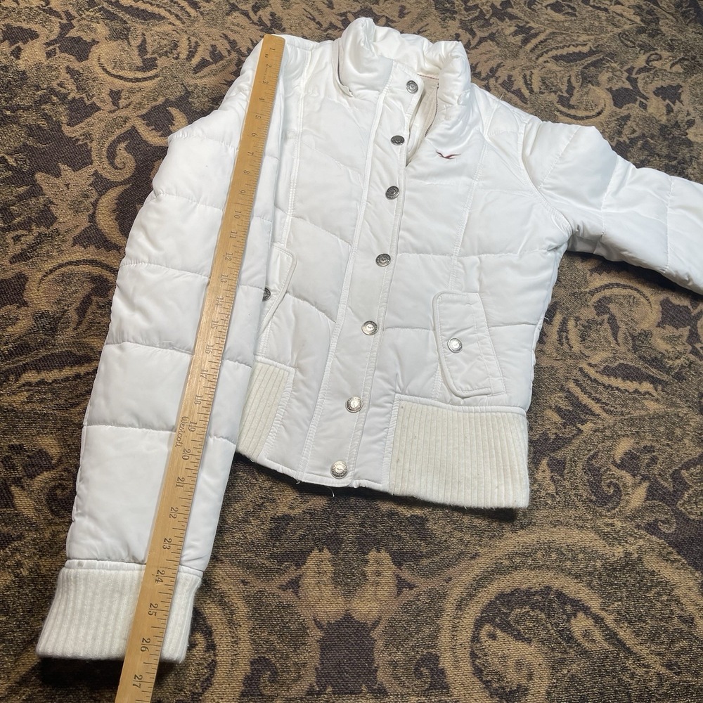 Y2K Hollister white puffer jacket Womens Size Medium - Picture 9 of 12